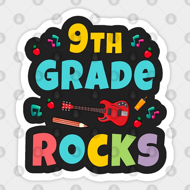 9th Grade Rocks 1st Day Of School Back to School Teaching Sticker by kaza191